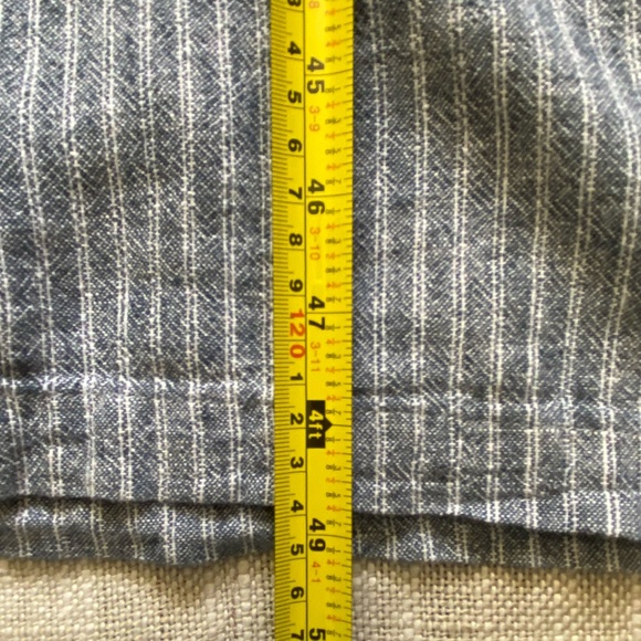 Banana Republic Blue/White Stripe Linen Blend Casual Nautical Summer Dress-Sz-6 - Picture 15 of 16
